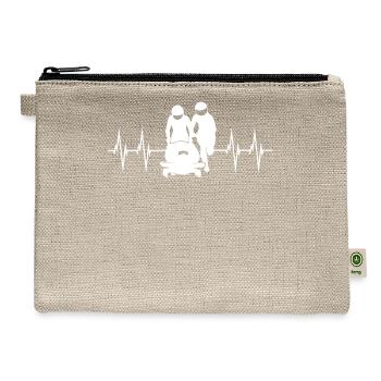 Bobsledder ECG Line Bobsleigh Bobsledding Gift - Hemp Carry All Pouch - natural - Front