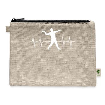 Bumerang Throwing ECG Line Bumerang Throwers Gift - Hemp Carry All Pouch - natural - Front