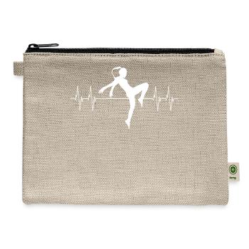 Kickboxer Heartbeat Line Kickboxing Gift Women - Hemp Carry All Pouch - natural - Front