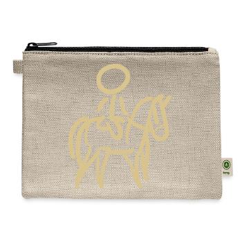 Horsewoman on Horse Rider Minimalist Minimalism - Hemp Carry All Pouch - natural - Front