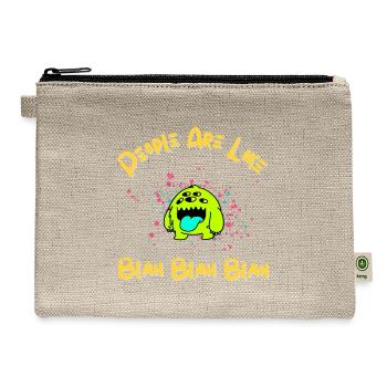 Funny Green Alien With A Playful Quip - Hemp Carry All Pouch - natural - Front