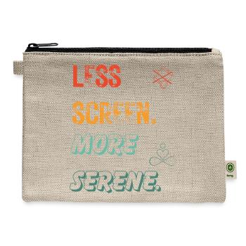 Less Screen More Serene v2 - Hemp Carry All Pouch - natural - Front