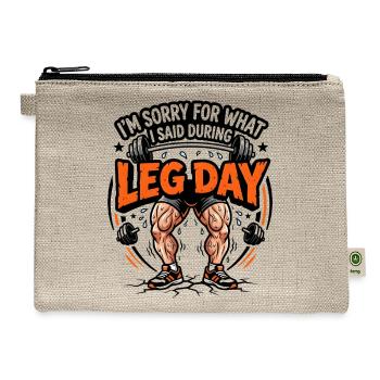 Leg Day Giggle Gym Tee - Hemp Carry All Pouch - natural - Front