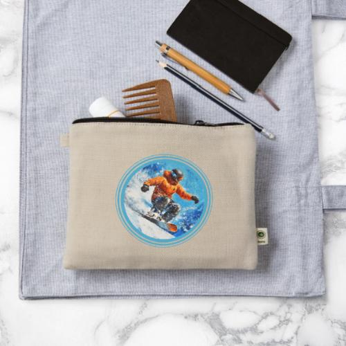 Snowboarding Motion - Hemp Carry All Pouch