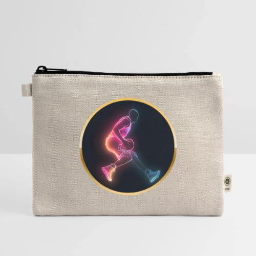 Basketball: Golden Court Glow - Hemp Carry All Pouch