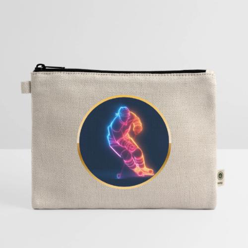 Hockey: Neon Hockey Sketch - Hemp Carry All Pouch