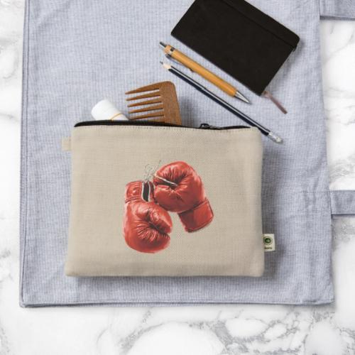 Boxing: Hanging Gloves Icon - Hemp Carry All Pouch