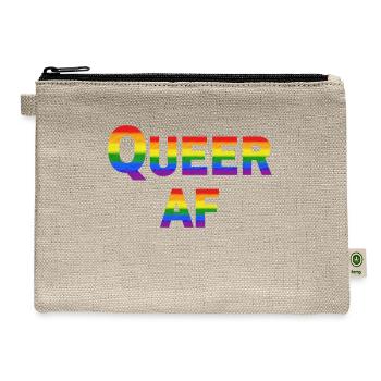 Queer AF Rainbow Spectrum - Hemp Carry All Pouch - natural - Front