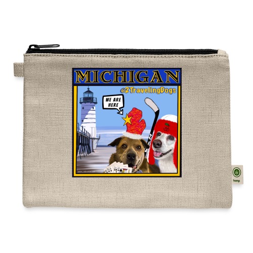 2 Traveling Dogs Michigan Special Edition - Hemp Carry All Pouch