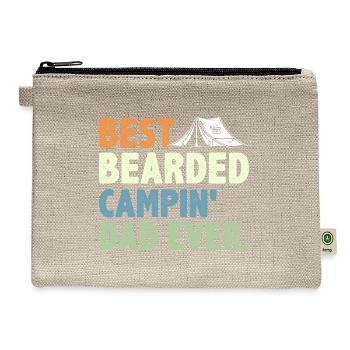 Best Bearded Campin' Dad Ever Outdoor Camping - Hemp Carry All Pouch - natural - Front