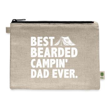 Best Bearded Campin' Dad Ever Outdoor Camping - Hemp Carry All Pouch - natural - Front