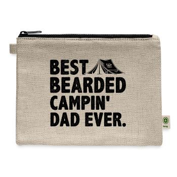 Best Bearded Campin' Dad Ever Outdoor Camping - Hemp Carry All Pouch - natural - Front
