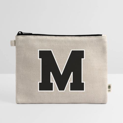 Varsity Letter M Collegiate Alphabet Art - Hemp Carry All Pouch