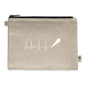 Microphone Heartbeat Singing Karaoke Music Lover - Hemp Carry All Pouch - natural - Front