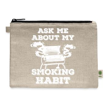 20200716 Ask Me About My Smoking Habit - Hemp Carry All Pouch - natural - Front