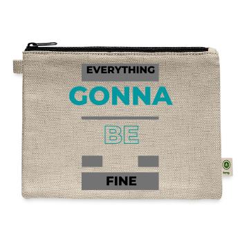 EVERYTHING GONNA BE FINE - Hemp Carry All Pouch - natural - Front