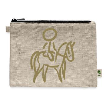 Horsewoman on Horse Rider Minimalist Minimalism - Hemp Carry All Pouch - natural - Front