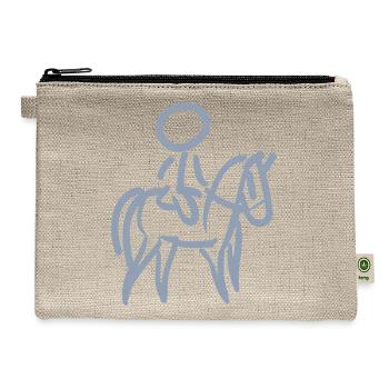 Horsewoman on Horse Rider Minimalist Minimalism - Hemp Carry All Pouch - natural - Front