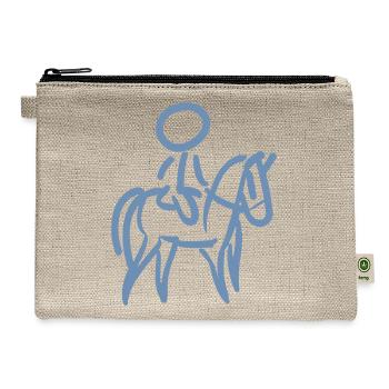 Horsewoman on Horse Rider Minimalist Minimalism - Hemp Carry All Pouch - natural - Front