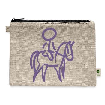 Horsewoman on Horse Rider Minimalist Minimalism - Hemp Carry All Pouch - natural - Front
