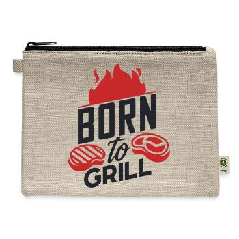 Born to Grill yellow - Hemp Carry All Pouch - natural - Front