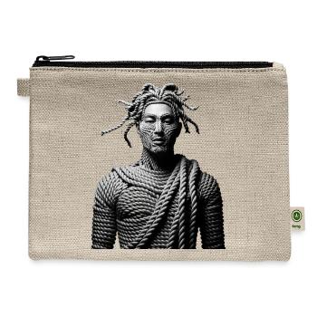Rope Wrapped Portrait - Hemp Carry All Pouch - natural - Front
