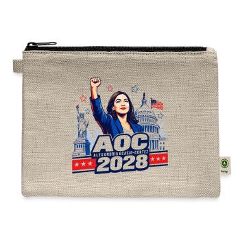  Alexandria Ocazio Cortez AOC  - Hemp Carry All Pouch - natural - Front