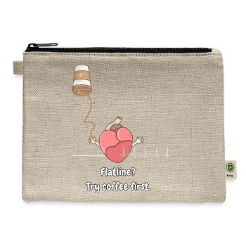 Flatline Try Coffee First T-Shirt - Hemp Carry All Pouch - natural - Front