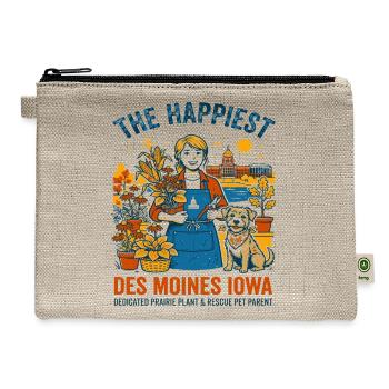 Dedicated Des Moines Iowa Plant Rescue Pet Parent - Hemp Carry All Pouch - natural - Front
