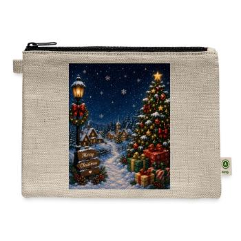 Snowlit Christmas Village - Hemp Carry All Pouch - natural - Front
