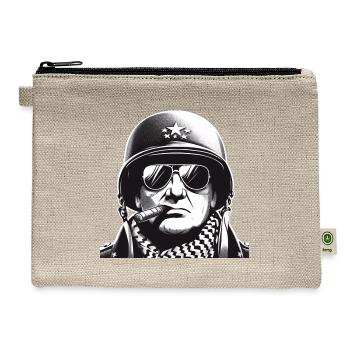 General George S. Patton Sketch Art - Hemp Carry All Pouch - natural - Front