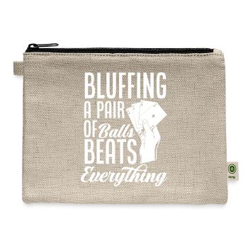 Funny Casino Poker Player Gift - Hemp Carry All Pouch - natural - Front
