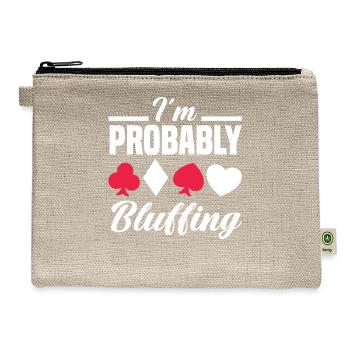 Funny Casino Poker Player Gift - Hemp Carry All Pouch - natural - Front