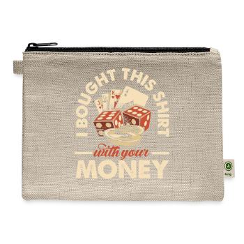 Funny Casino Poker Player Gift - Hemp Carry All Pouch - natural - Front
