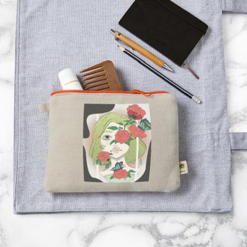 Girl with Rose Vine - Hemp Carry All Pouch