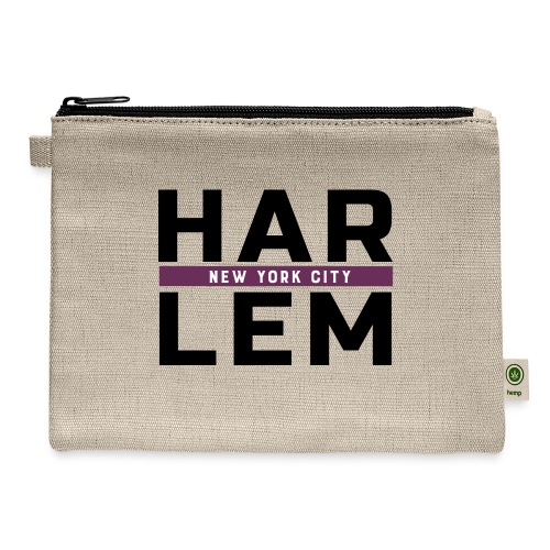 Harlem Stacked Lettering - Hemp Carry All Pouch