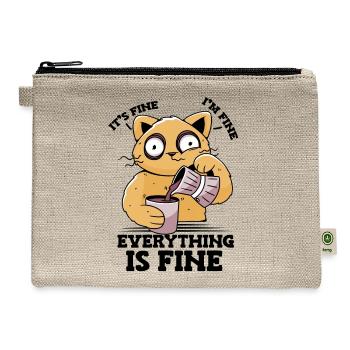 It's Fine I'm Fine Everything Is Fine Anxious - Hemp Carry All Pouch - natural - Front