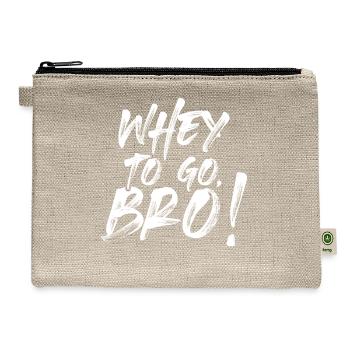 Whey To Go Bro Muscle Protein Bodybuilder Fitness - Hemp Carry All Pouch - natural - Front