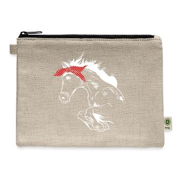 Mother's Day Horse Silhouette Equestrian - Hemp Carry All Pouch - natural - Front