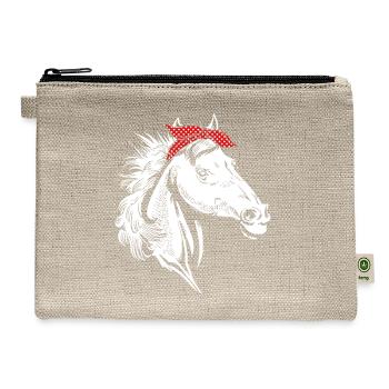 Mother's Day Horse Silhouette Equestrian - Hemp Carry All Pouch - natural - Front