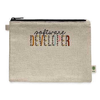 Software Developer Leopard Print Funny - Hemp Carry All Pouch - natural - Front