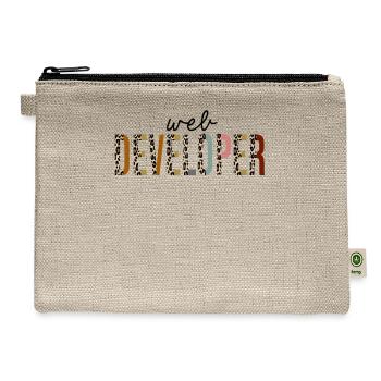web developer Leopard Print Funny - Hemp Carry All Pouch - natural - Front
