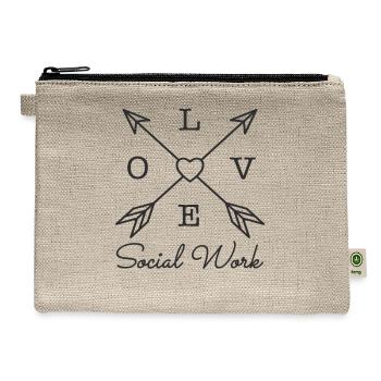 Social Work Love Social Worker Quotes - Hemp Carry All Pouch - natural - Front