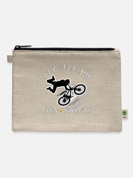 I do all my own stunts - Hemp Carry All Pouch - natural