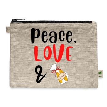 Peace Love and Bread - Hemp Carry All Pouch - natural - Front