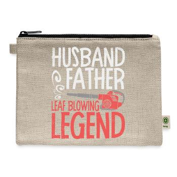 Landscapers Leaf Blowing Husband Father Gardens - Hemp Carry All Pouch - natural - Front