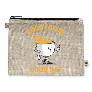 Good Coffee Good Day - Hemp Carry All Pouch - natural - Front