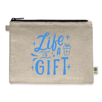 life is a gift - Hemp Carry All Pouch - natural - Front