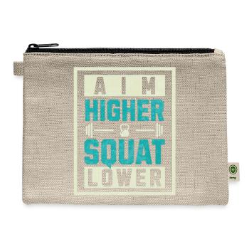 aim higher squat lower - Hemp Carry All Pouch - natural - Front