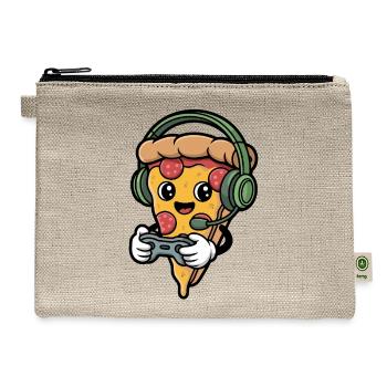 Gamer Pizza Slice - Hemp Carry All Pouch - natural - Front